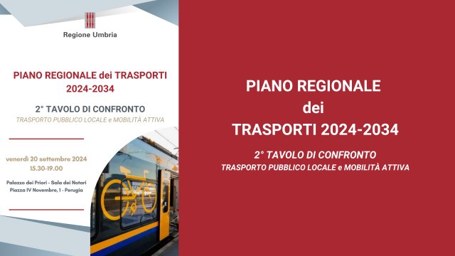 2° tavolo di confronto PRT 2024-2034 - Trasporto Pubblico Locale e Mobilità Attiva